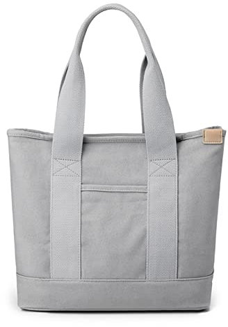 CORIOS Damen Henkeltaschen Canvas Tragetasche Große Kapazität Handtasche Multifunktionale Schultertasche Casual Tote Beutel Henkeltasche für Arbeit Schule Reise Shopper Grau