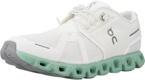 On Women's Cloud 5 Sneakers, Undyed-white/Creek, 5 UK
