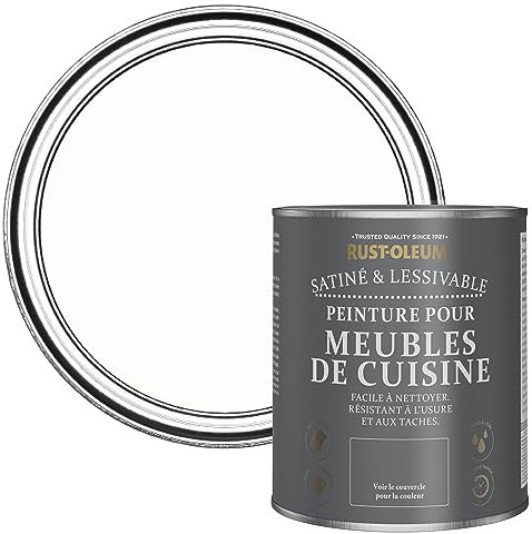 Rust-Oleum White Scrubbable Kitchen Cupboard Paint in Satin Finish - Chalk White 750ml