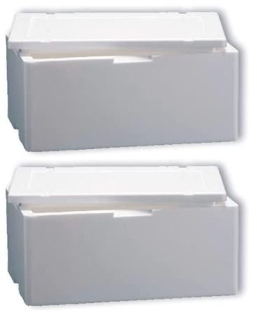 TERMOSCATOLA IN POLISTIROLO S.N.C. DI SABATINI ALDO & C. PZ 2 CASSA TERMICA BIANCA RETTANGOLARE cm 50X30 ALTA 22 SCATOLA PORTA ALIMENTI