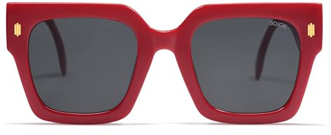 SOJOS Gafas de sol cuadradas de gran tamaño vintage para mujeres, gafas de sol de lujo retro para mujeres protección UV400 SJ2194C12
