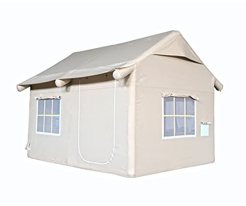 SilteD Aufblasbares Campingzelt für den Außenbereich mit Vordach, Luftpumpe, Glamping-Zelte für 4–6 Personen, einfacher Aufbau, wasserdichtes Haus zum Angeln, Camping und Wandern