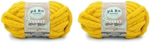 Lion Brand Yarn AR Workshop Chunky Knit Yarn, Mustard Seed (Pack of 2)