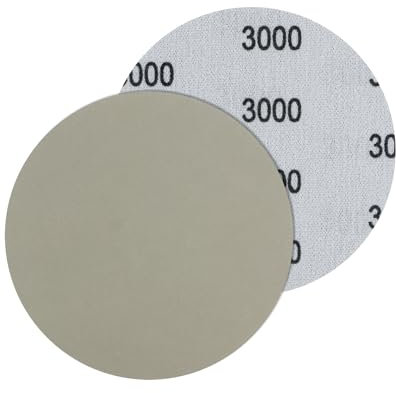Bolatus 5 pièces Papier de Verre 125 mm, Grain 3000 disques de ponçage à Sec et Humide Feuilles de ponçage Rondes excentriques pour Ponceuse pour Voiture métal Bois