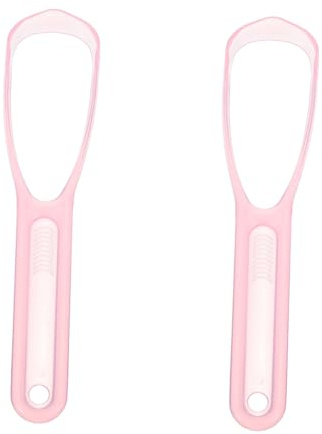 Mobestech 2pezzi Spazzola per Lingua Raschietto per Lingua Strumenti Orali per Bagno Beige Realizzato in Materiale di Insapore Naturale e Durevole Colore Casuale