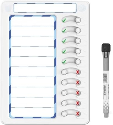 Scnvsi Tableau de tâches effaçable pour liste de tâches, Tableau de Planification Coulissant, Outils pour TDAH et horaires visuels pour Enfants et Adultes
