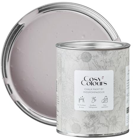 MissPompadour Kreidefarbe für Möbel rosa 750ml, Tender Rose - Holzfarbe, Holzlack matt innen - Möbellack, Möbelfarbe ohne Schleifen - Kreidefarbe für Holz - CosyColours