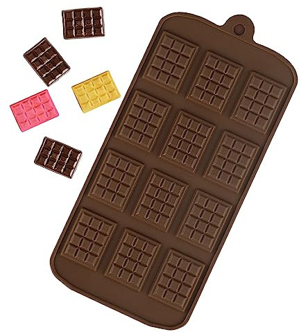 Small Silicone Chocolate Bar Mould, Mini Chocolate Bar Moulds, Candy Chocolate Making Mold, 12-Cavity Small Break Apart Chocolate Molds Non-Stick Reusable DIY Baking Molds Candy Bar Moulds