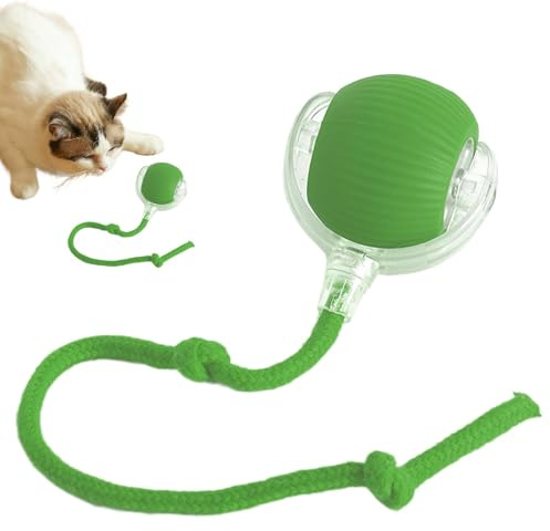 Pelota de interactiva inteligente para gatos, juguetes automáticos para ejercicio para mascotas, juguetes interactivos para gatos de interior, bola de gato en movimiento, juguetes automáticos