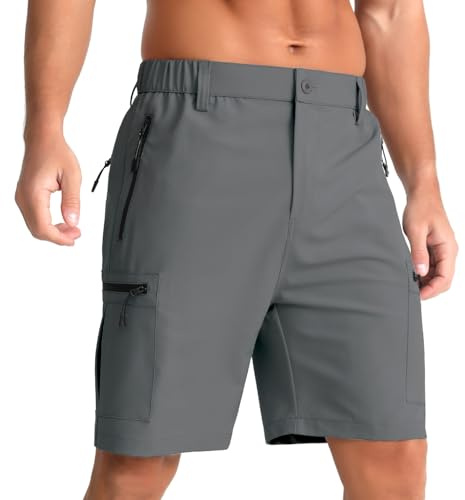 iCKER Mens Cargo Shorts Quick Dry Outdoor Hiking Shorts with Zip Pockets | Lightweight Golf Shorts,Leisure Life,Straight leg,Zipper Closure,Summer,Walking,Camping