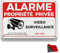 FloraVigo Panneau de caméra, 1 panneaux de propriété privée, 22×15 cm, panneau d'alarme de sécurité, intérieur/extérieur, panneau en aluminium, panneau d'alarme (ALARME PROPRIÉTÉ PRIVEE)