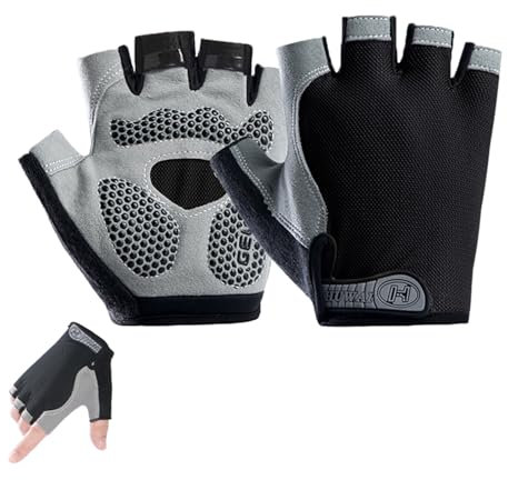 Lpolkvemelh Halbfinger-Fahrradhandschuhe, Atmungsaktive Sommer Radhandschuhe rutschfest Stoßdämpfend Mountainbike Rennrad Handschuhe Unisex Radsporthandschuhe Für Radfahren MTB Fitness Gel-gepolstert