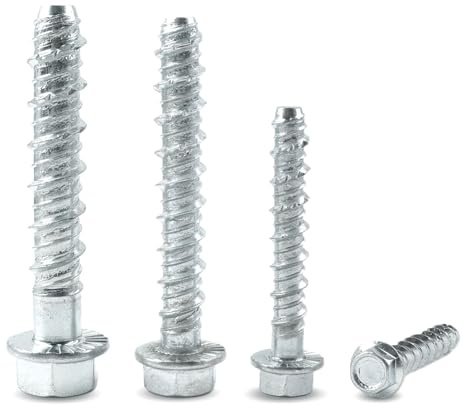 LCUHAVA Concrete Screws Bolts 25 PCS Expansion Bolts M6 M8 M10 M12 Masonry Screws for Brick Wall Flange Hexagonal Head Concrete Anchor Bolts, Used for Fixing on Masonry, Marble, Brick, Wood