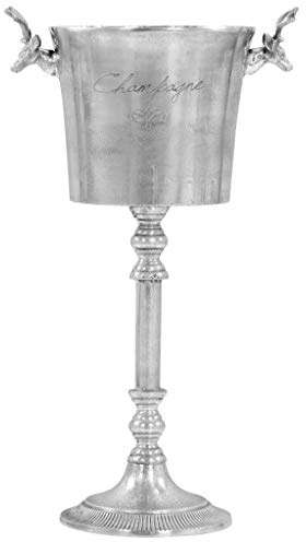 LoogCape champagnekylare fullaluminium 39 x 29 x 71 cm silver, hållbar, snygg, för fester, speciella tillfällen, vin, champagne, drycker, modern design, dekoration, present, vitrinskåp, vardagsrum