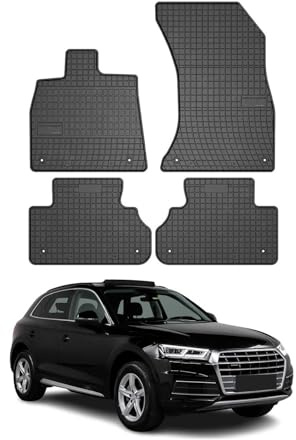 OMAC Gummi Fußmatten kompatibel mit Audi Q5 FY 2017-2024 Automatten Gummi Schwarz 4tlg