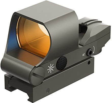 Feyachi RS-30 Zielfernrohr, Mehrfachabsehensystem, Red Dot Visier mit 21mm/22mm Picatinny-Schienenmontage, 5 Helligkeitseinstellungen(Schwarzgrau)