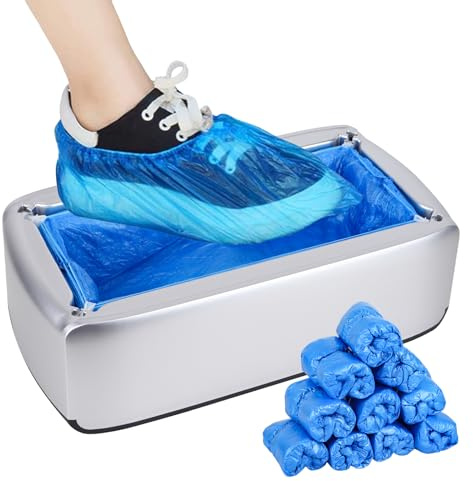 GreeSuit - Distributeur automatique de couvre-chaussures - Machine portable avec 100 pièces de couvre-chaussures jetables en plastique pour la maison, le bureau, l'usine