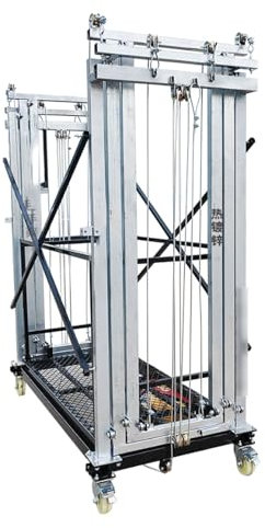 Andamios Elevadores Eléctricos Andamio de elevación eléctrico de acero resistente, plataforma de elevación plegable, torre de andamio, elevador de construcción con ruedas giratorias Plataforma elevado