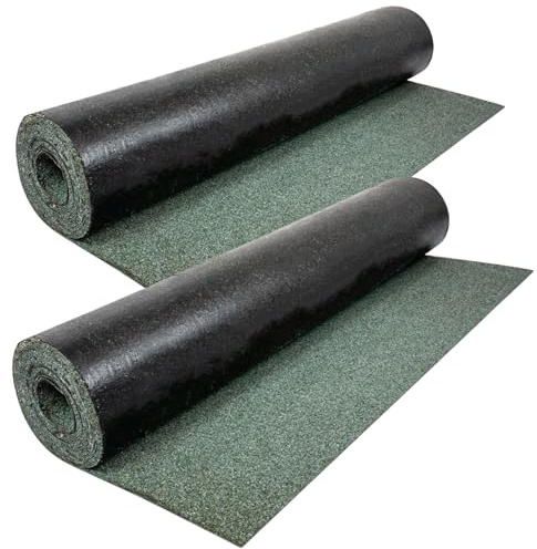 NOVECRAFTO Heavy Duty Roofing Felt, Green Polyester, 5m x 1m Each, 2 Rolls | Reinforced modified bitumen with mineral finish, 10-year life; weatherproof shed felt roofing for kennels and summerhouses