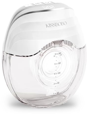 KISSBOBO Leichte, schlanke elektrische Milchpumpe, tragbares, geräuschloses Design mit Stillzubehör, ideal für Mütter (Weiß 1 Stück)