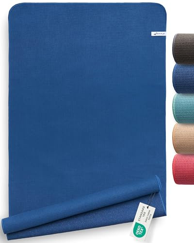 Fit-Flip Yoga Handtuch rutschfest mit Noppen - hygienische Auflage für Yogamatte - Yogatuch schnelltrocknend aus Mikrofaser für Sport Matte und Fitness - Pilates Handtücher (185 x 63 cm – Deepblue)
