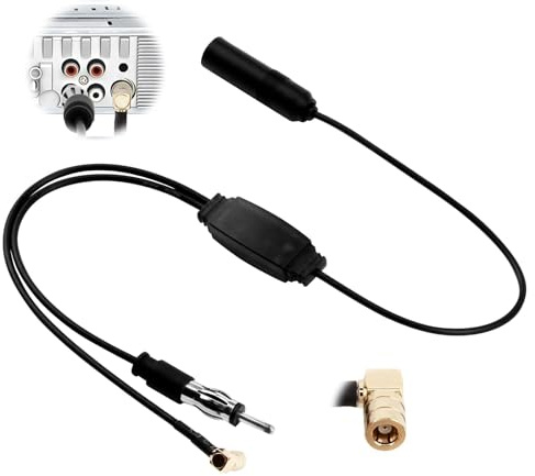 DAB+ Antenne Splitter DAB Splitter SMB Adapter DIN Stecker für Auto Kompatibel mit JVC/Kenwood//Alpine/Pioneer für Auto Radio TechniSat Pioneer Alpine MEHRWEG