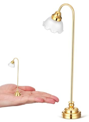 NUOBESTY Miniature Dollhouse Floor Lamp Mini Doll House Furniture Accessory