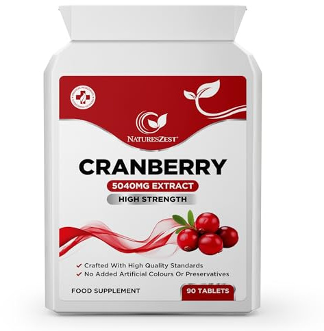 Cranberry Fruit Extract 5040mg - 90 Cranberry Capsules | Urinary Tract & Bladder Support | Vegan, Non-GMO, | Made in UK | High Strength Supplements for Men and Women | 3 Month Supply