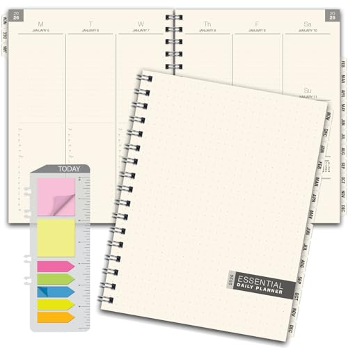 ESSENTIAL 2026 Monthly & Weekly Planner with Tabs, 8.5x11: 14 Months (November 2025 - December 2026), Professional, Simple, Easy-to-Use Design and Frosted Poly Cover for Extra Protection (Frosted)