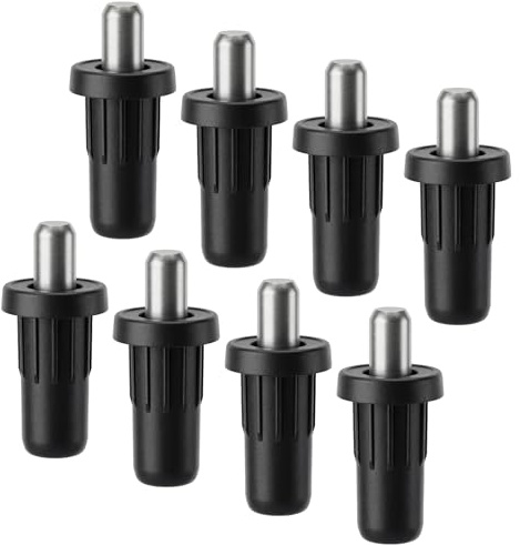8 PCS Cabinet Door Repair Pins, Spring Loaded Pins Spring Door Hinge Pin Damper Replacement Cabinet Doors Push Pin Springs Loaded Latch Pining Furniture Fitting for Cabinets Doors Springs Parts, Black