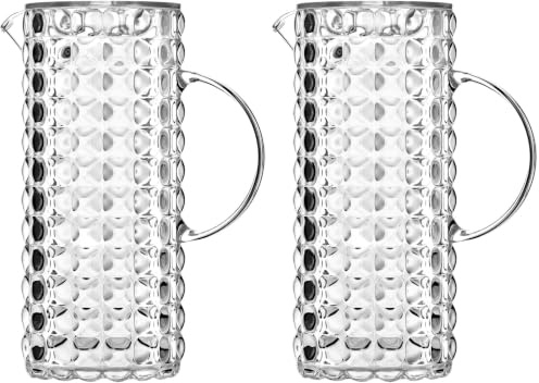 Guzzini - Tiffany, Caraffa con Coperchio - Trasparente, ø 11,5 x 18,5 x h25,5 cm | 1750 cc - 22560000 (Confezione da 2)