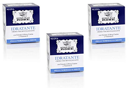 Acqua alle Rose Crema Viso Idratante con Vitamina E e Estratto di Rose, Pelli Normali o Miste, Crema Idratante e Revitalizzante, Crema Gel Leggera e Fresca, Non Unge, 50 ml