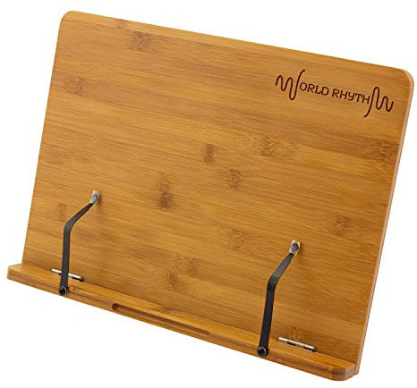 World Rhythm WR-404 Buchständer aus Bambus, Notenständer aus Holz, 39 x 28 cm, natur