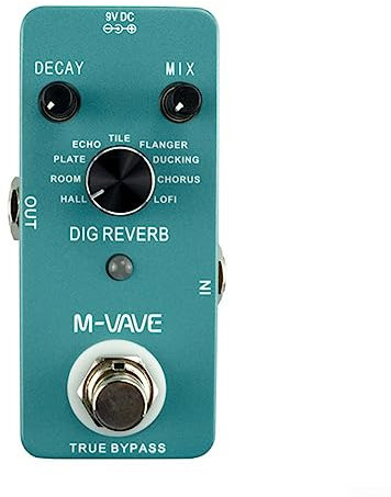 SPORTARC Reverb Gitarrenpedal, Mini Gitarre Effektpedal mit 9 Modi Professionelles für M-VAVE DIG Reverb Digital Gitarre Effektpedal 9 Reverb-Typen