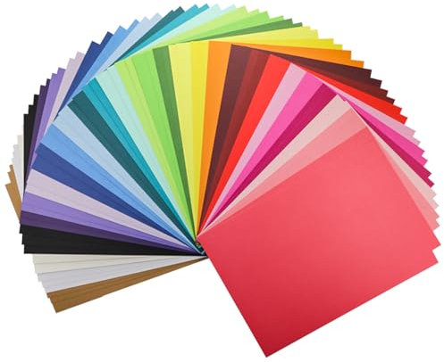 60 Blatt - Tonkarton A4, 250g/m², 28 Farben Buntes Bastelpapier, Bastelkarton, Tonpapier, Fotokarton, Buntes Pappkarton Pappe zum Basteln für DIY Bastelarbeiten Fotoalbum Scrapbooking