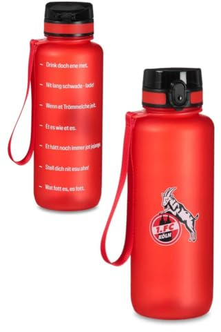 1. FC Köln Trinkflasche 1.5 Liter - Logo - ROT | Tritan Flasche | Große Sportflasche