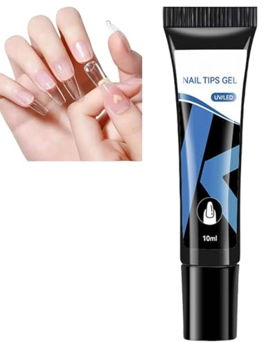 Solid Nail Gel Glue for Press On Nails,Nail Glue Extra Strong,Gel Nail Glue for Nail Extensions Strengthening,Strong Nail Glue,Rhinestone Glue Gel,Nail Bond Glue for False Nails,Nail Extension Glue