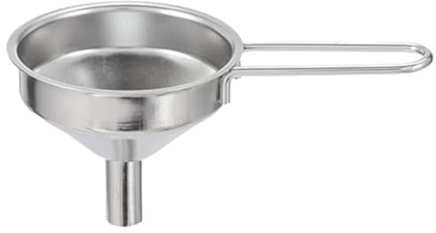 Embudo de acero inoxidable, embudo de acero inoxidable, pequeño embudo de cocina para petaca, diseño con mango largo, pulido , se puede colgar y almacenar