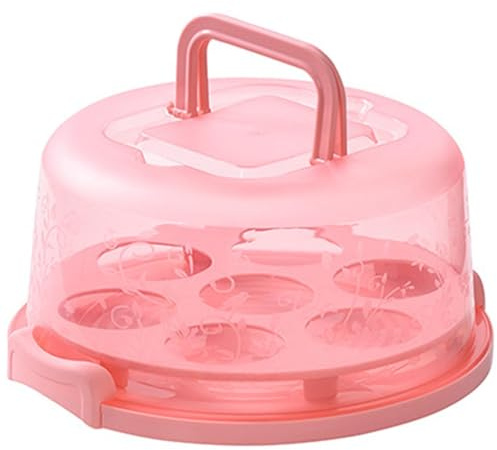 Récipient à gâteau, vecteur de gâteau rond à 7 fentes, support de conteneur de gâteau avec couvercle et poignée, porteur de porte de gâteau pour gâteau porteur de porteur de porche.