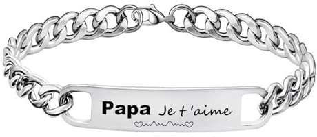 LUODAN Cadeau Papa Bracelet,Bracelet de Homme,Cadeau de fête des pères Cadeaux d'anniversaire Noël pour Homme (papa)