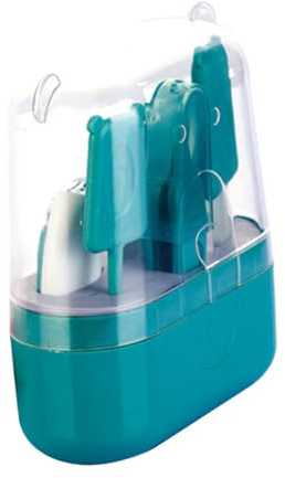 ULDIGI Kit Práctico para Uñas de Ñiño Cortaúñas de Acero Inoxidable y Tijeras Seguras, Incluye Caja de Almacenamiento Verde para Cuidado Infantil