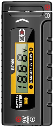 Chaies Tester Batterie Digitale - Tester per Pile Domestiche - Display Digitale Analizzatore per Manutenzione - Elettronica Domestica AA AAA C D 9V a Bottone