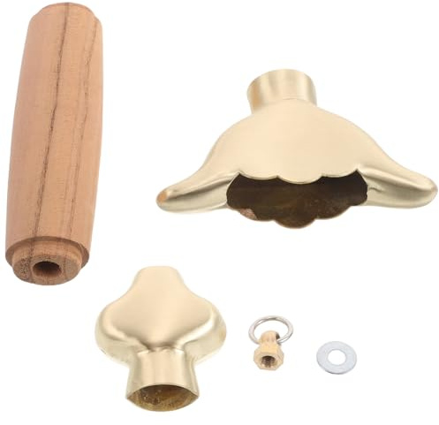 Yardwe Poignée d'Épée de Tai Chi en Cuivre 17 CM avec Garde Protectrice Accessoire Multifonction pour Entraînement Kung-Fu et Sabre Chinois Kit de Remplacement Stable et Portable