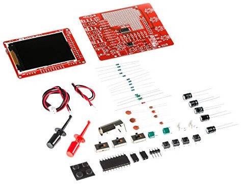 JYETech 'DSO 138 Mini' Kit de Osciloscopio para Bricolaje con Sonda de Clip de Nooelec. Osciloscopio Digital Portátil con Pantalla LCD TFT de 2.4 Modelo DSO138 Mini; SKU 13805K