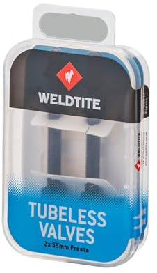 Weldtite Tubeless Valve Set 55m Presta - dependable performance for tubeless ready bike bicycle wheels, blue, 05050