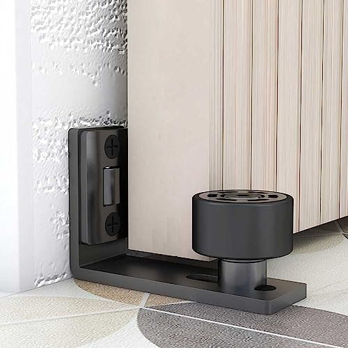 QINAIXQM Ajustable Guide de Plancher Mur/porte Guide Inférieur Pour Porte en Bois Coulissante Noir