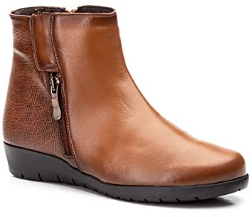 Botines mujer de piel con tacón o plataforma Botín cómodo de invierno y otoño Calzado artesanal de España tipo cuña o camperos en ante y cuero Elegantes e informales