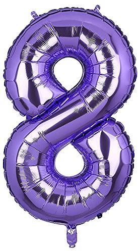 Palloncini giganti con numero 8, 100 cm, in pellicola di Mylar grande, per compleanno, feste, decorazioni per bambini