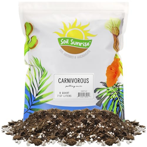 Soil Sunrise Carnivorous Plant Potting Soil Mix (8 Quarts) Ideal Additive for Venus Fly Traps, Sundews, and Pitcher Plants