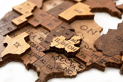 EWA Eco-Wood-Art - Holzpuzzles für Interieur und Design - Weltkarte S Schokoladenwelt - Souvenir, Geschenk, Küche, Wohnkultur, Interieur - 114 Stück, Schokoladen